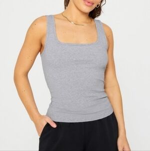 Fabletics | NWT Daily Rib Square Neck Tank Classic Grey Heather XL